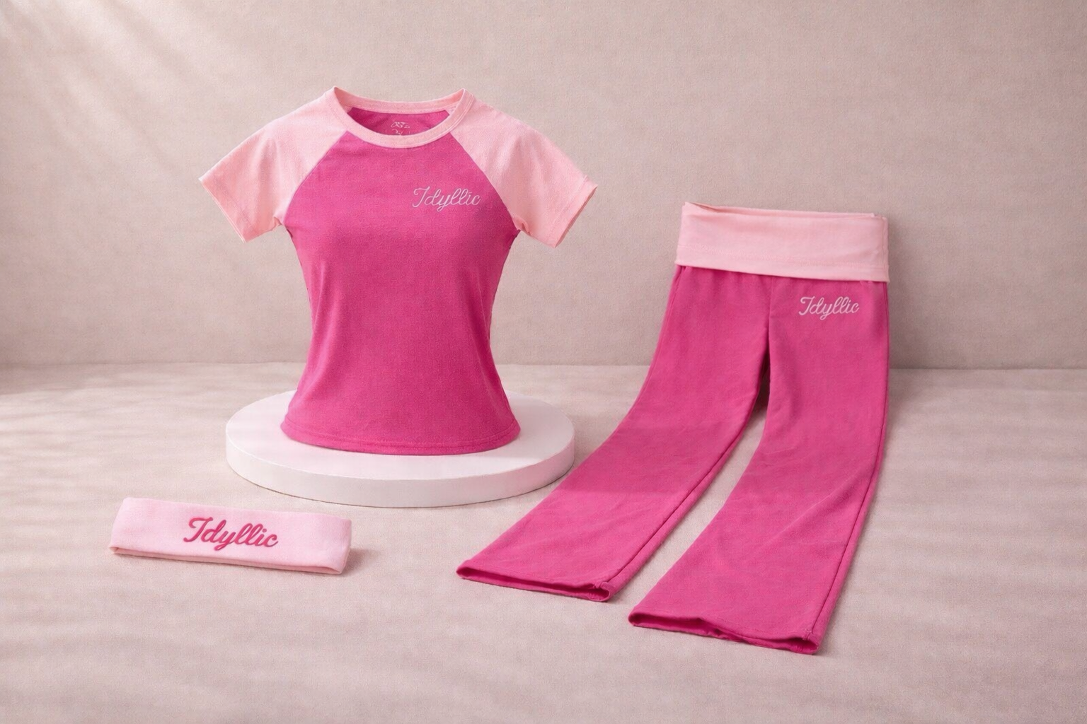 Pink Fold Over Set
