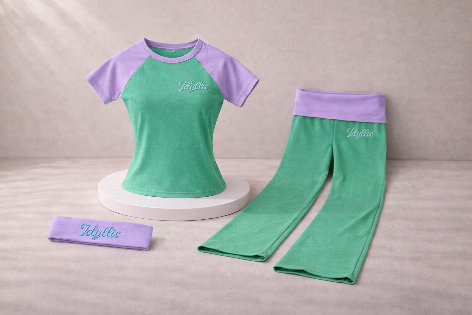 Purple/Teal Fold Over Set