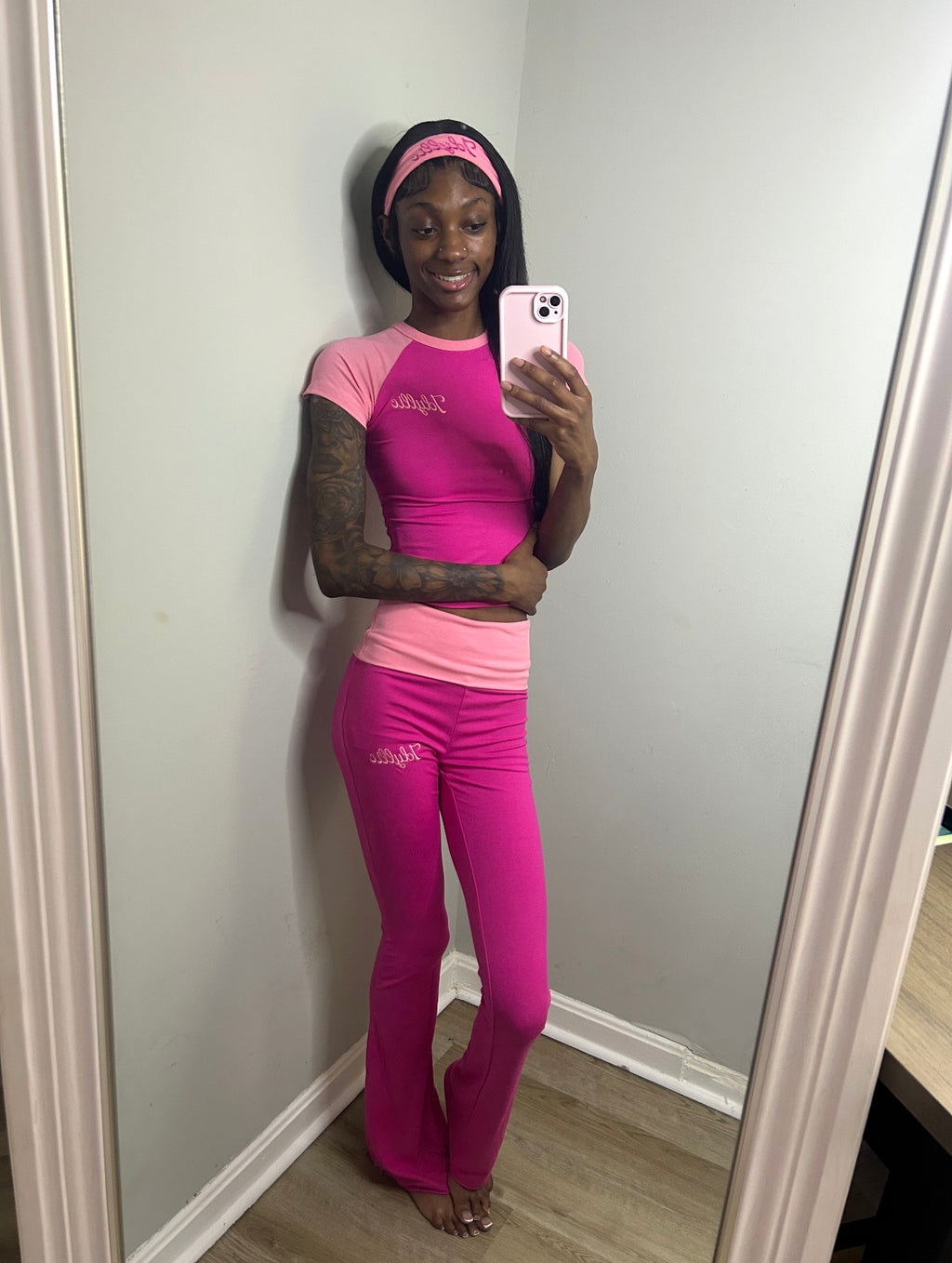 Pink Fold Over Set
