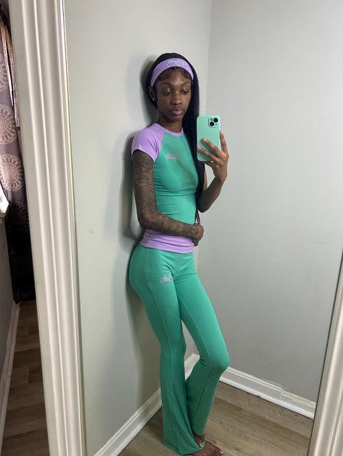 Purple/Teal Fold Over Set