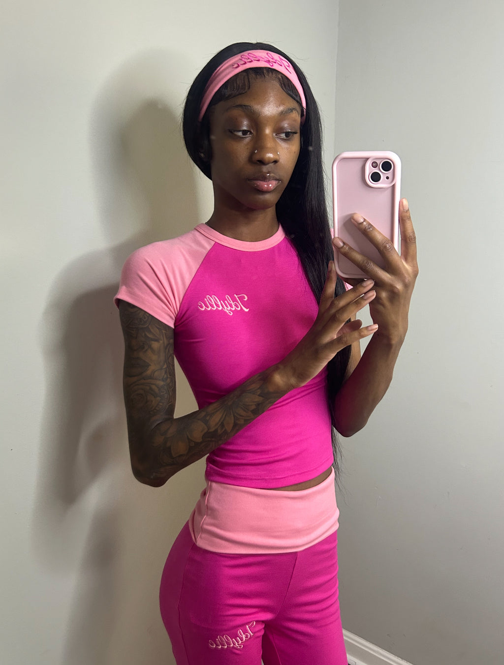 Pink Fold Over Set